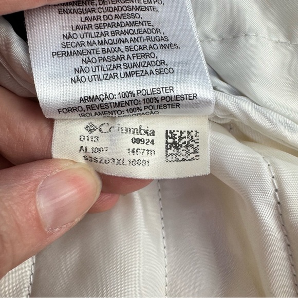 Columbia Lightweight Quilted Vest Gray and White XL full zip with pockets - Picture 11 of 15